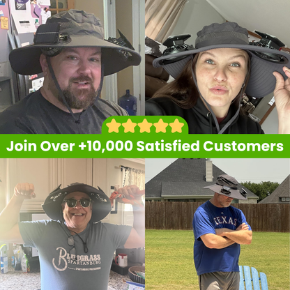 ManeVac Solar Power Fan Hat for Outdoor Activities, Fishing Gardening Fan Hat with Fan Solar, Removable Fans Wide Brim Sun Hat